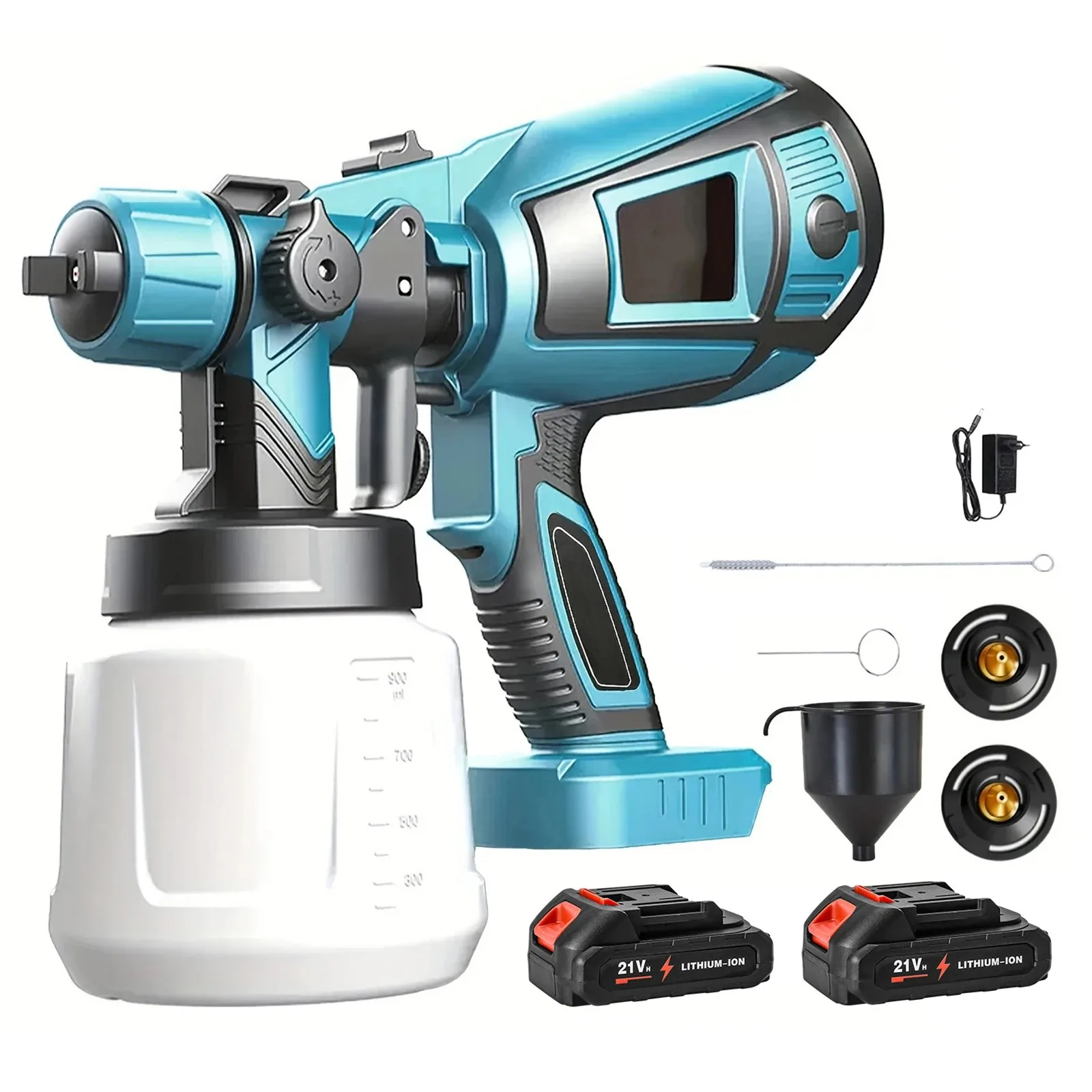 1000ML Cordless Elektrische Spritzpistole Tragbare Haushalts Farbe Sprayer Auto Möbel Stahl Beschichtung Airbrush Für Makita 18V Batterie Image
