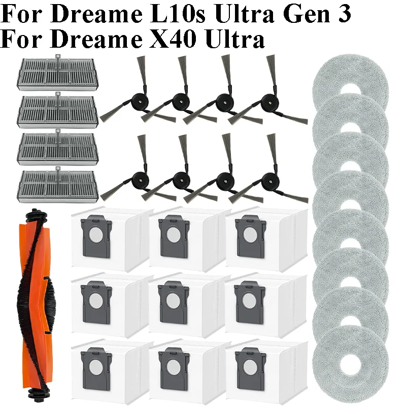 Für Dreame L10s Ultra Gen 3/L40 Ultra/ X40 Ultra, MOVA P50 Pro Ultra/ P10 Pro Ultra Hauptseitenbürstentaschen Moppfilter Zubehör Image