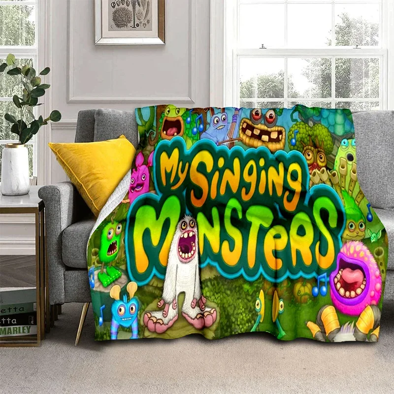 My Singing Monsters Videospiel-Cartoon-3D-Decke, weiche Überwurfdecke für Zuhause, Schlafzimmer, Bett, Sofa, Picknick, Reisedecke, Decke für Kinder Image