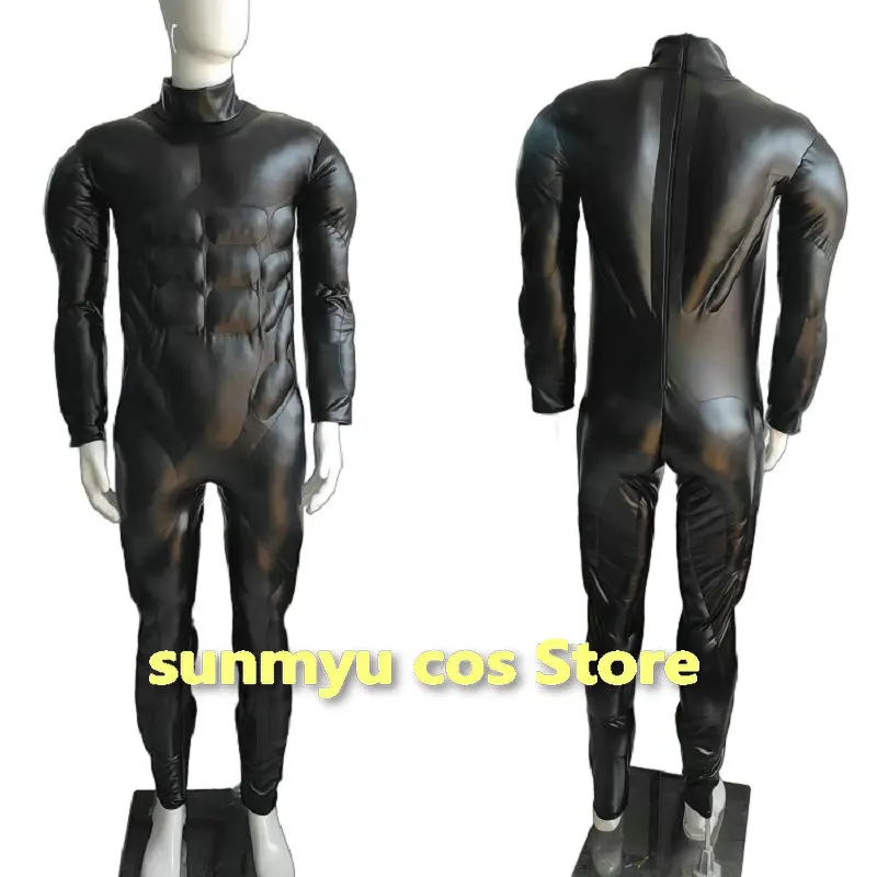 Schwarzer PU-Muskel-Body, Cosplay-Kostüm, individuelle Größe, elastischer PU-Body Image