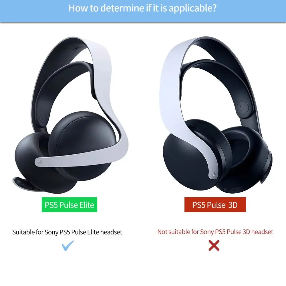 1Pair Replacement Ear Pads Memory Foam Soft Headset Cushions Repair Parts Earpads for Sony Playstation PS5 Pulse Elite