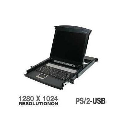 IOGEAR 1-Port Integrated KVM Console with 17 Inch TFT LCD Active Matrix Monitor, Keyboard and Touchp