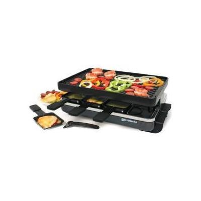 Swissmar 8-Person Classic Raclette with Reversible Cast Iron Grill Plate, Black