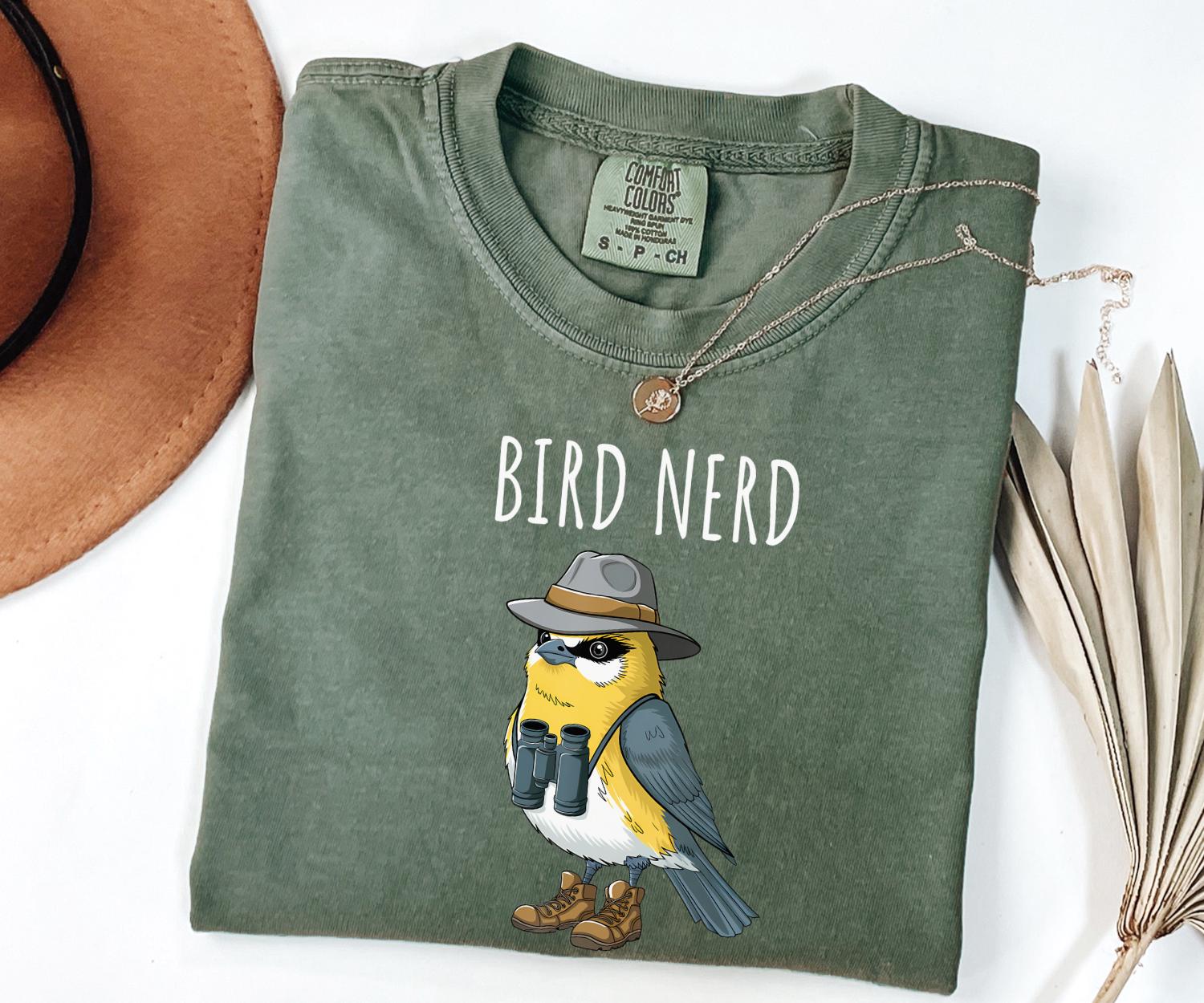 Maglietta Comfort Colors Bird Nerd, Maglietta per amanti degli uccelli, Maglietta divertente per osservatori di uccelli, Maglietta Twitcher, Regalo pe
