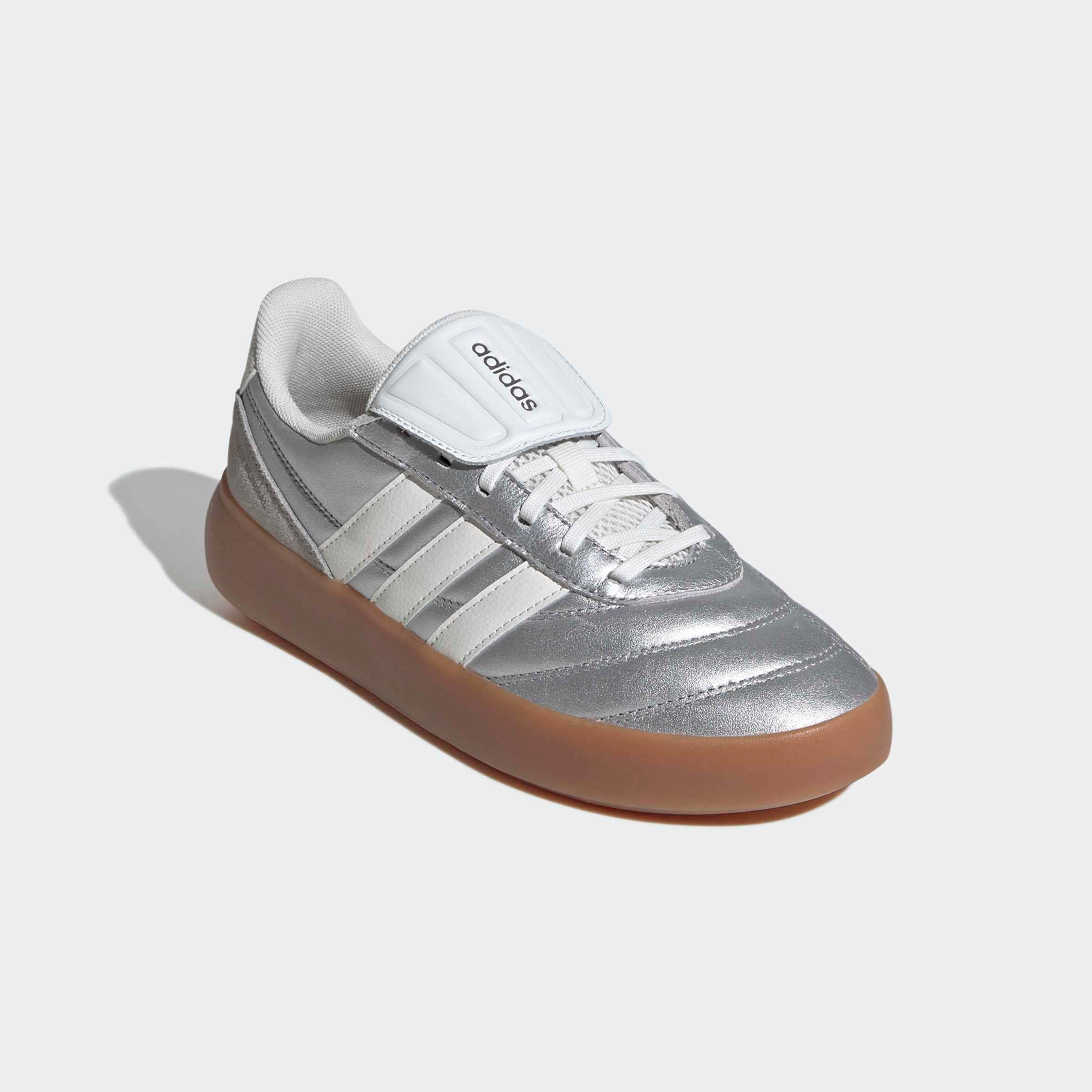 Sneaker ADIDAS SPORTSWEAR "BARREDA MUNDIAL", Gr. 38,5, silber metallic, core weiß, iron metallic, Leder, Schuhe Sneaker