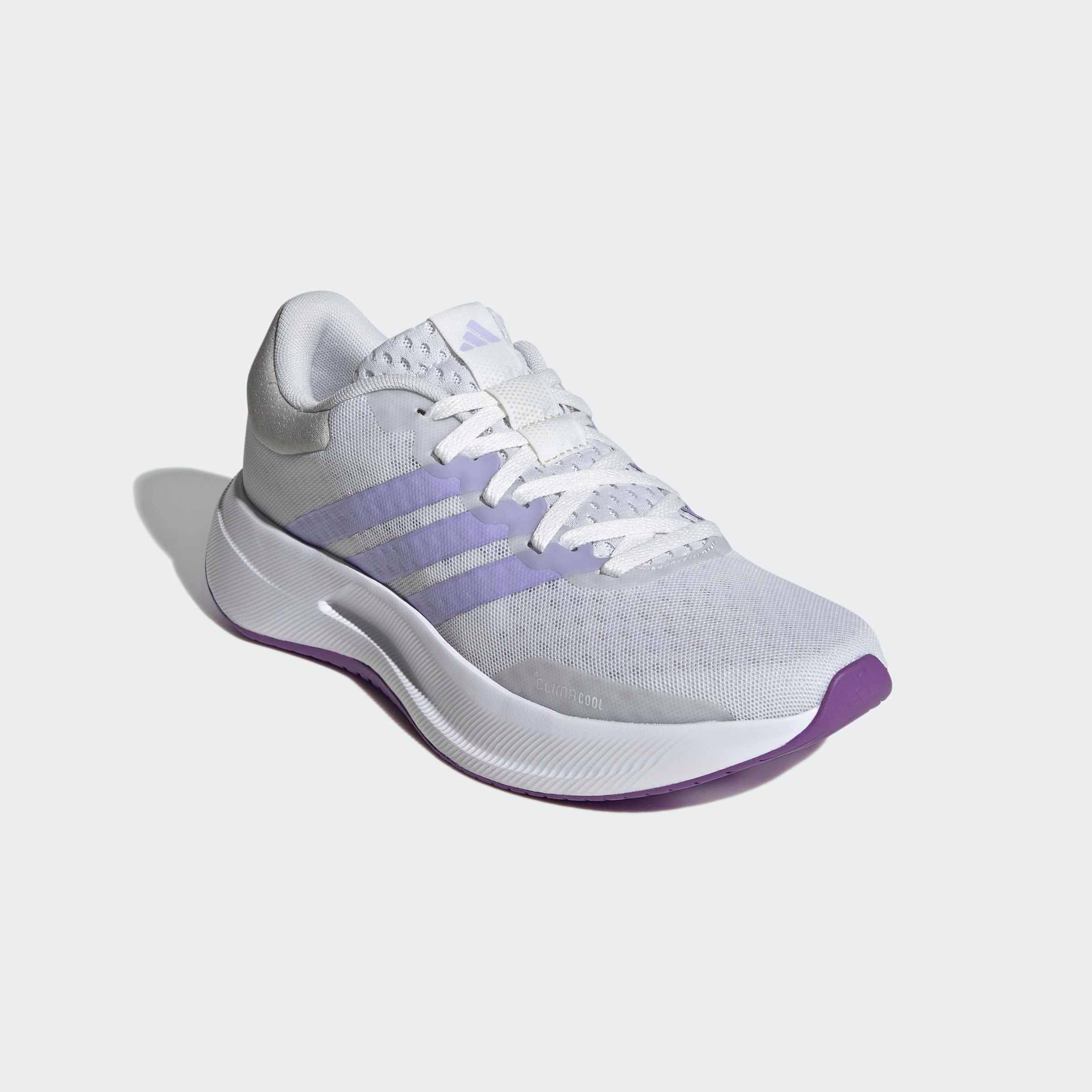 Laufschuh ADIDAS PERFORMANCE "TREADMOVE", Damen, Gr. 42,5, crystal weiß, glow lila, grau one, Synthetik, Textil, Schuhe Laufschuh