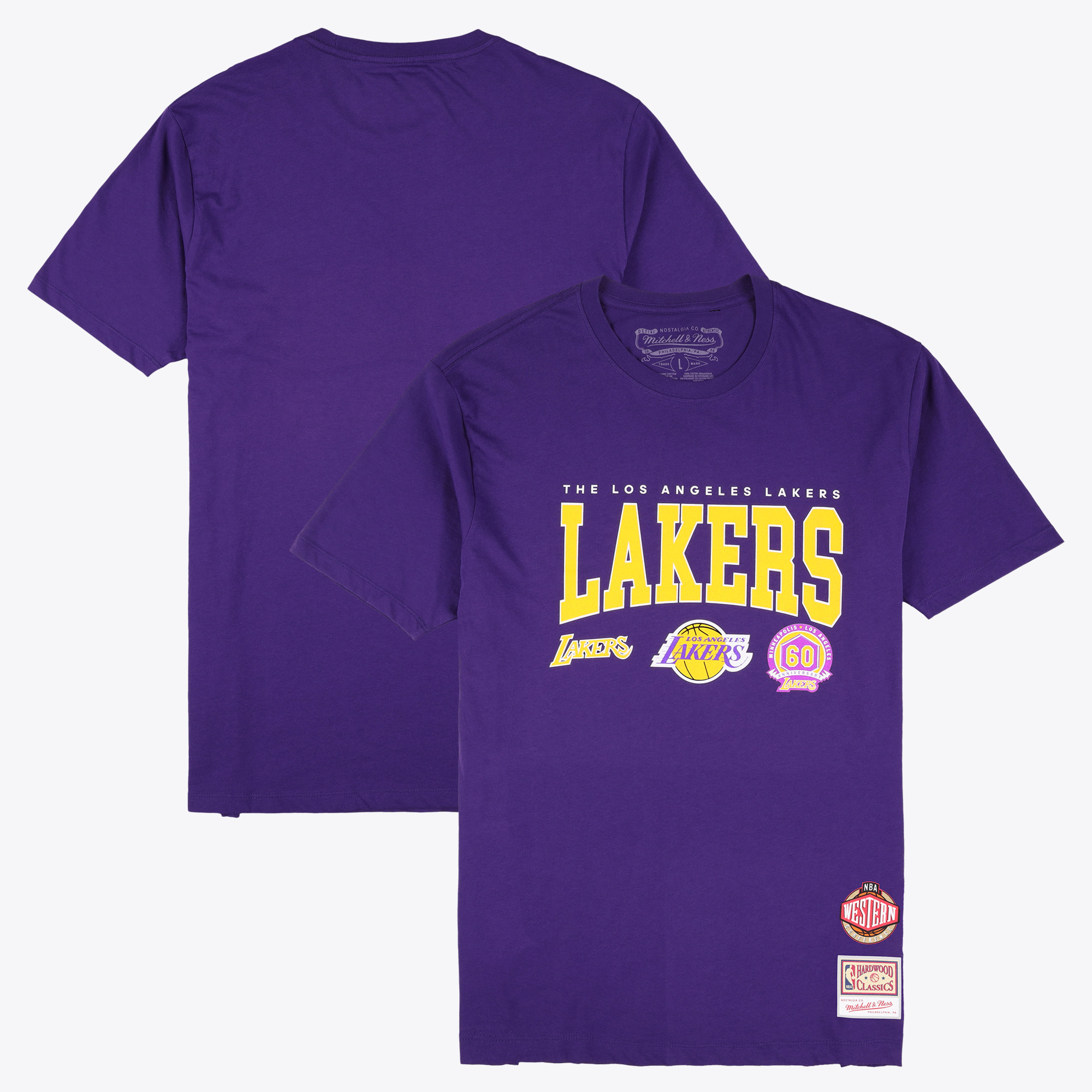 Los Angeles Lakers Hardwood Classics Champ Stack T-Shirt - Lila - Herren Image