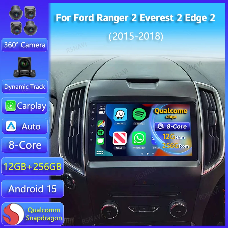 Android 15 Carplay Für Ford Ranger 2 Everest 2 Für Ford Edge 2 2015 2016 - 2018 Auto Radio multimedia-Player GPS Stereo Kopf Einheit Image