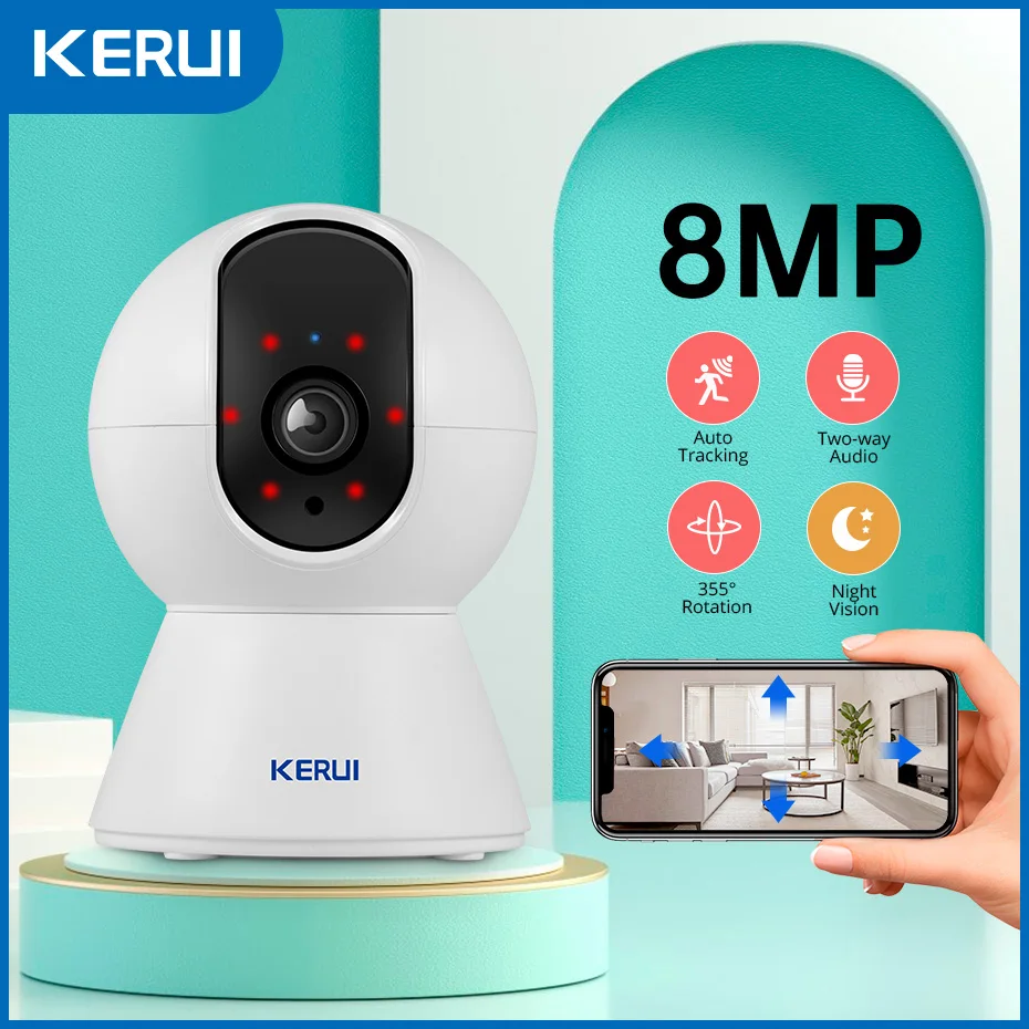 KERUI 5MP 4K Tuya Smart Mini WiFi IP Kamera AI Menschliches Erkennen Kamera Nachtsicht Baby Sicherheit Überwachung Drahtlose innen Kam Image