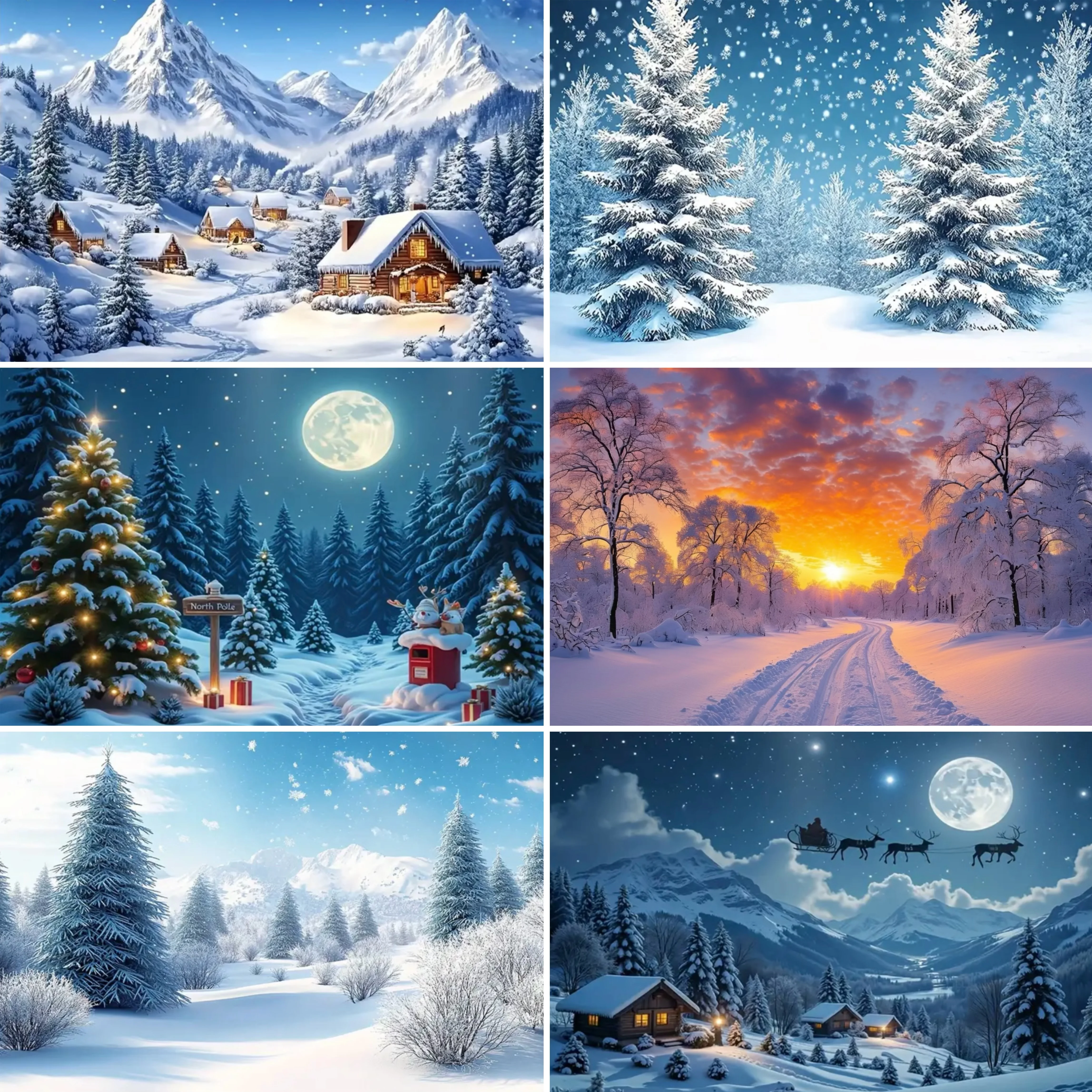 Winter Wunderland Winter Schnee Dorf Hintergrund Weihnachten und Schnee Wald Szene Party Dekor Banner Winter Neujahr Dekor Hintergrund Image