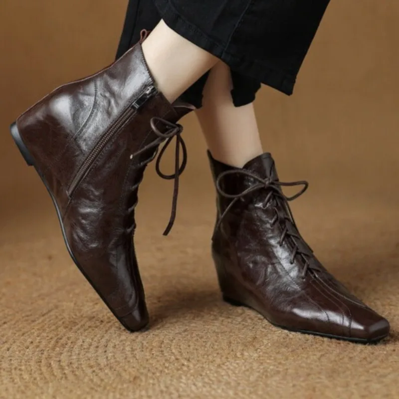 Marken-Stiefeletten mit quadratischer Zehenpartie und niedrigem Absatz, 2025, neuer Herbststil, zweifarbiger metallischer Reißverschluss, vielseitige Stretch-Chelsea-Stiefel, Größe 35–40 Image