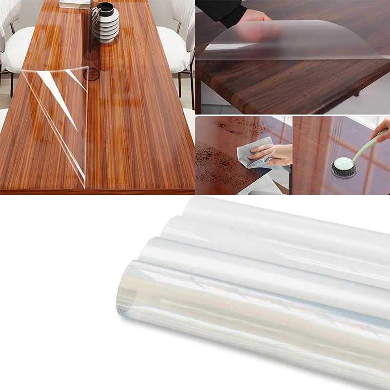 Möbelschutzfolie, transparent, ölbeständig, wasserdicht, ohne Kleber, Massivholz, Esstisch, Couchtisch, Küchenarbeitsplatten