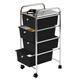 Premier Housewares Plastic Drawer Storage Kitchen Storage Trolley Chrome Craft Storage Storage Draws Storage Drawers On Wheels 79 cm x 39 cm x 33 cm