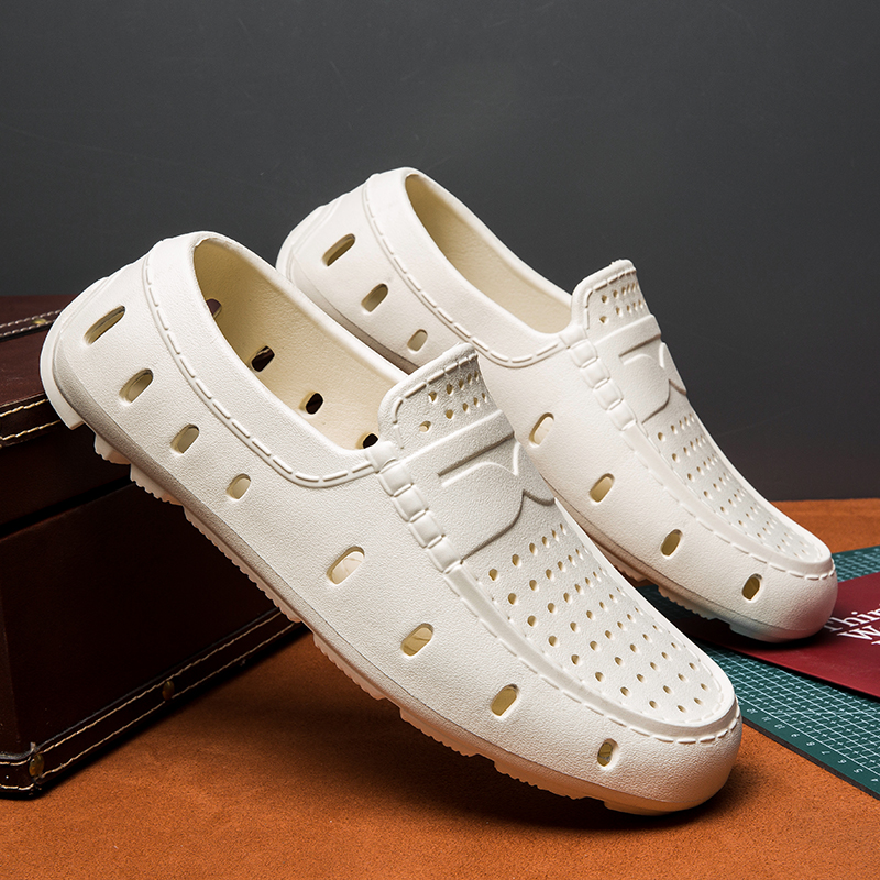 Summer Mens Sandals Comfortable Loafers Casual Beach Shoes Slip On EVA Slippers Non Slip Driving Shoes Man Shoes khaki 39