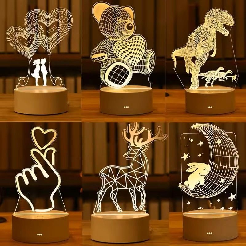 Acrylic 3D Night Lamp Neon Sign diamond Ring