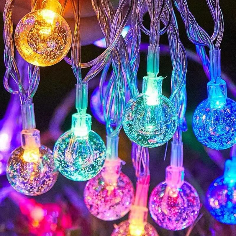 LED Crystal Ball Garland String Lights For Indoor Holiday And Home Decoration 1.5 M 10 Leds crystal Ball Color