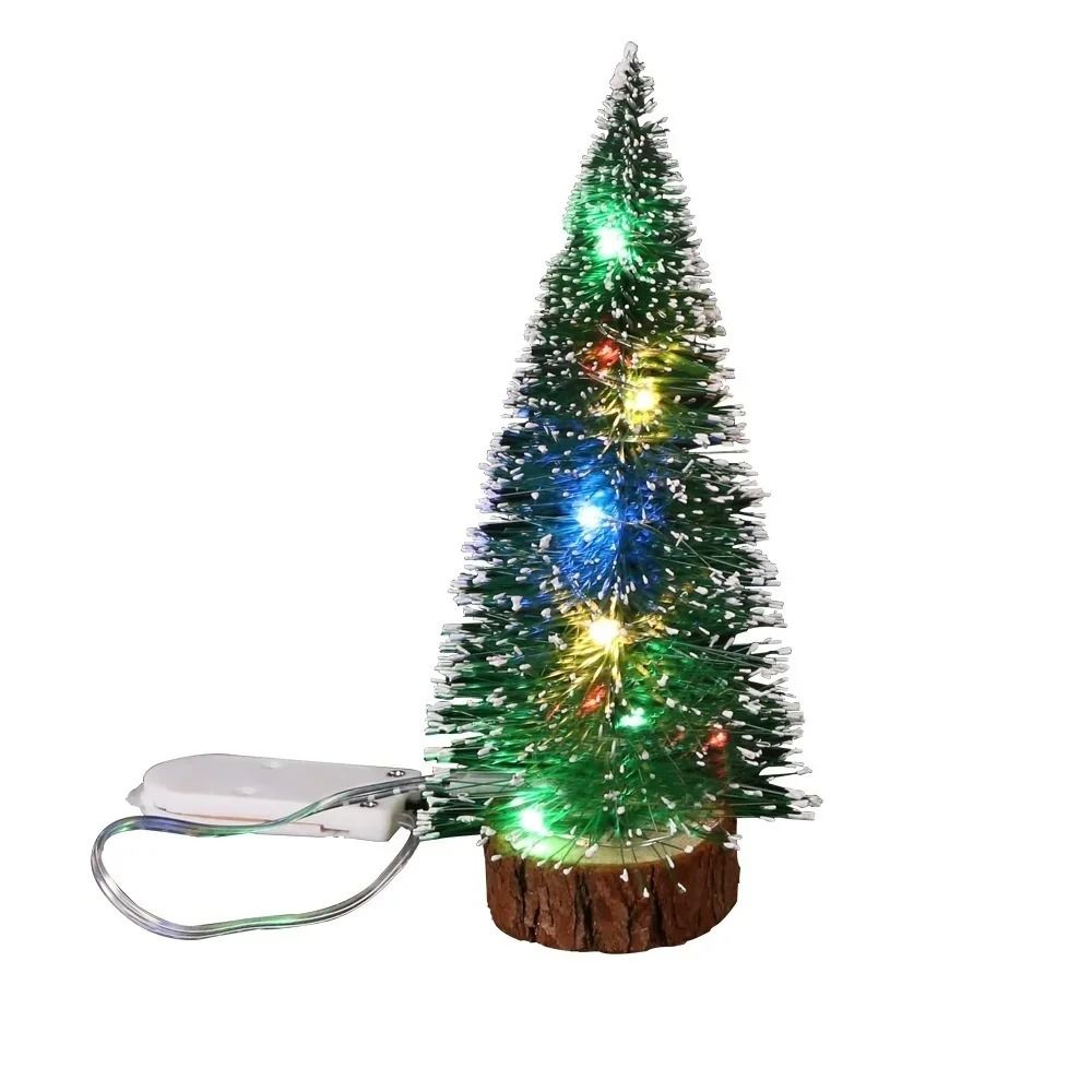 Mini LED Christmas Tree Tabletop Decoration With Snow Frost For Holiday Home Display 25 Cm warm White