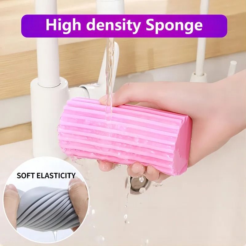 Portable Damp Clean Duster Sponge For Blinds Mirrors Baseboards And Household Surfaces 2 Pcs yellow