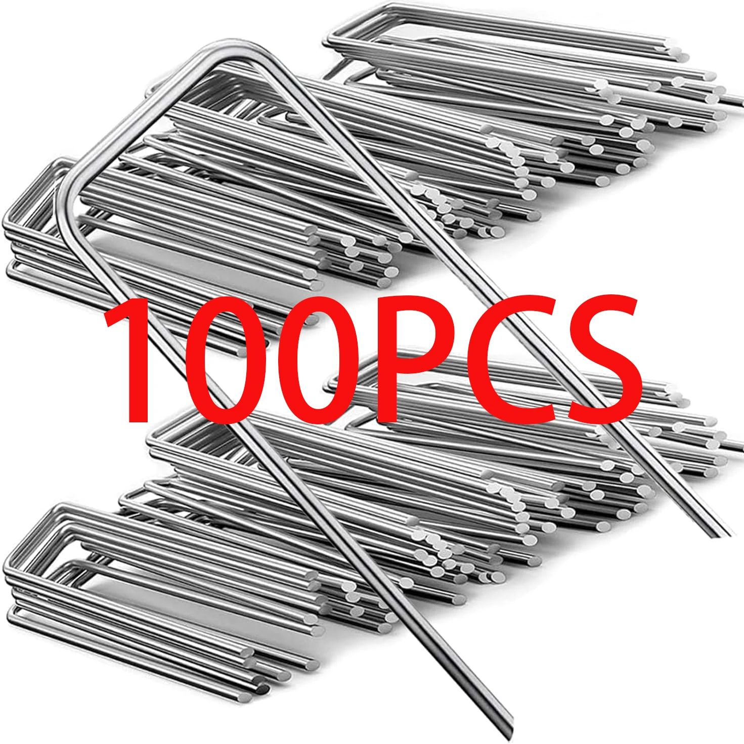 U Type Galvanized Turf Staples Landscape Sod Pins For Securing Artificial Grass & Garden Fencing 2.5 X 40 X 100mm 30 Pcs