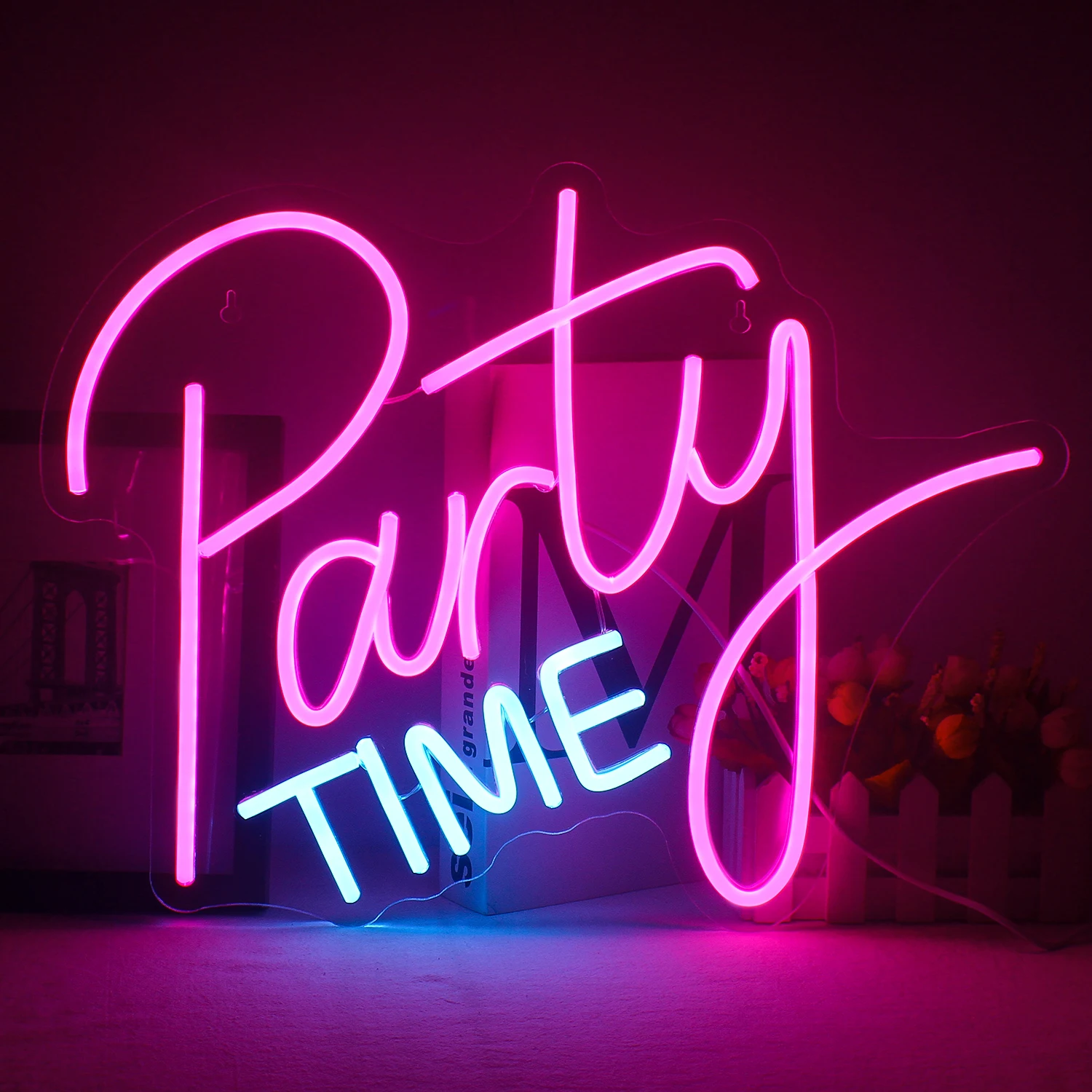 Party Zeit Neon Zeichen USB Powered Led Leuchten Zeichen Hause Zimmer Dekor Für Party Bar Geburtstag Festival Rosa Kunst Wand Dekor Image