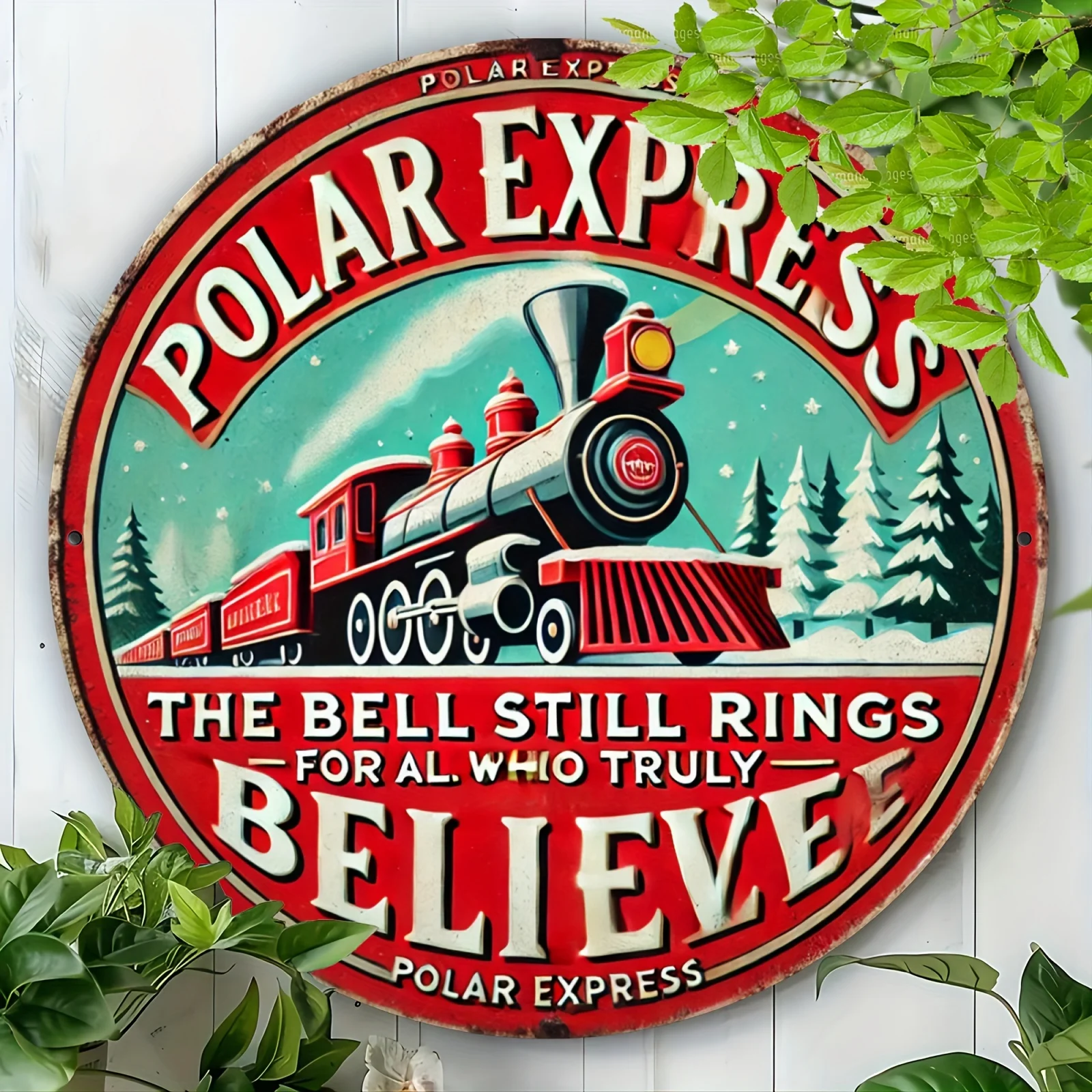 Vintage Polar Express Schild Retro Home Decor – für Wohnzimmer, Küche, Schlafzimmer, Büro – perfektes Geschenk für Filmliebhaber Image