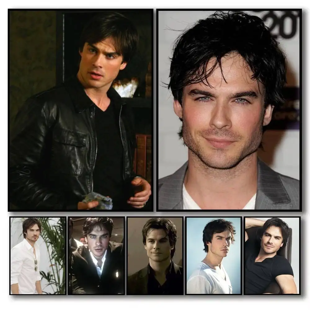 1PCIan Joseph Somerhalder Poster Selbstklebende Kunst Wasserdichtes Papier Aufkleber Kaffeehaus Bar Zimmer Wanddekoration Image