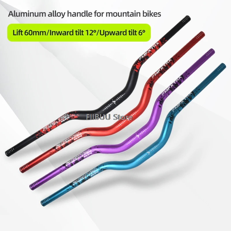 720/780mm Extra Lange Mountainbikes Lenker 31,8mm Fahrrad Riser Lenker Aluminium Legierung 60mm Riser Bar MTB Fahrräder Bars Image