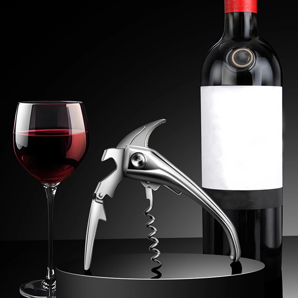 Weinöffner aus Edelstahl, Einhorn-Metall, mit hochwertiger Verpackungsbox, tragbares Baröffner-Werkzeug, eine hervorragende Geschenkauswahl Image