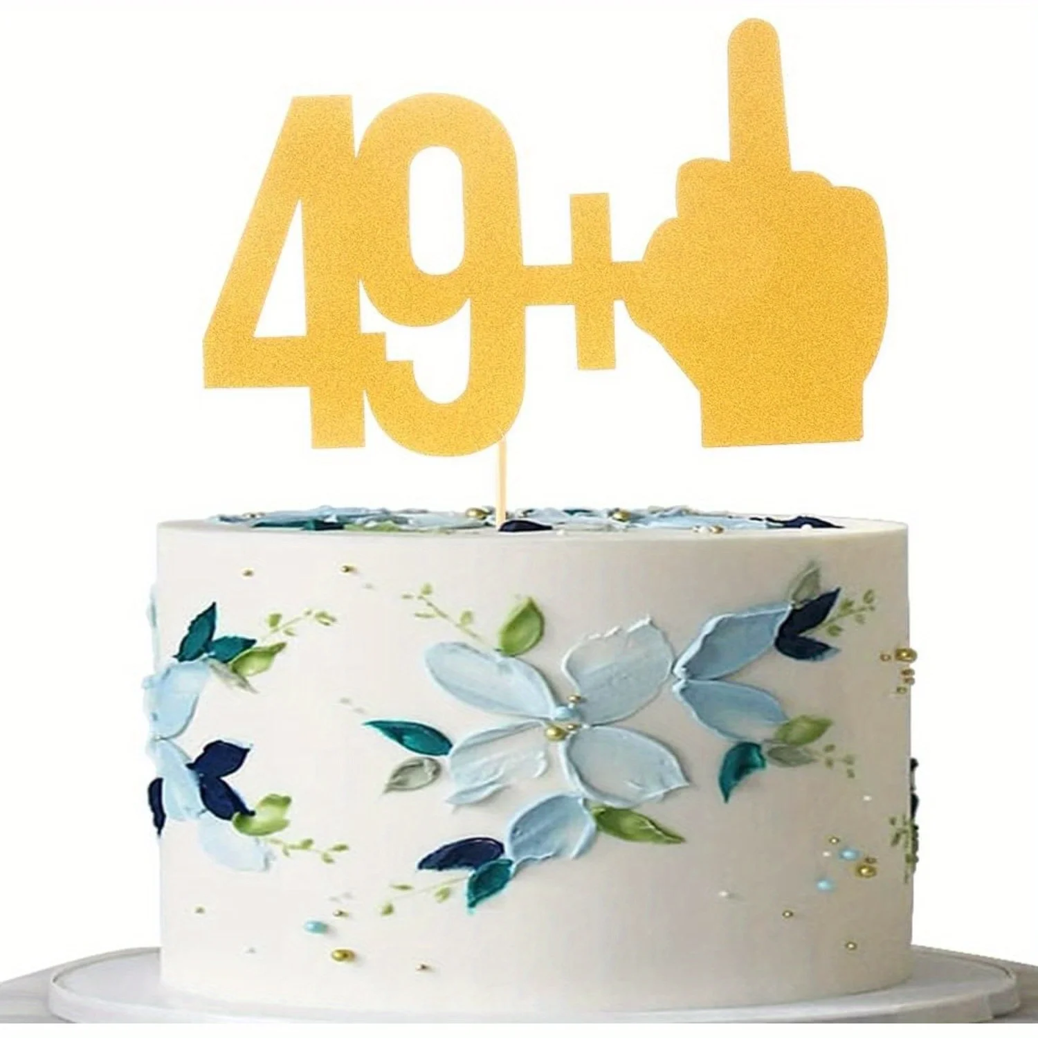 1 Stück 49+1 Premium Gold Cake Topper – Elegantes Dekor-Set zum 50. Geburtstag mit Bonus-Goldzeitsschild Image