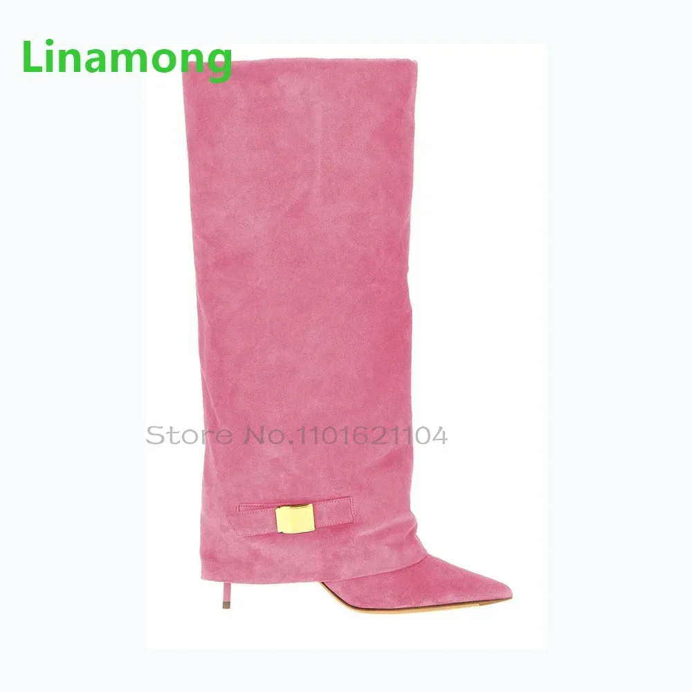 Spitze Zehen, dünne High-Heel-Stiefel für weibliche Frauen, 2025, neue Hai-Stiefel, Metallschnalle, Design, Mode, sexy, elegante Winterschuhe