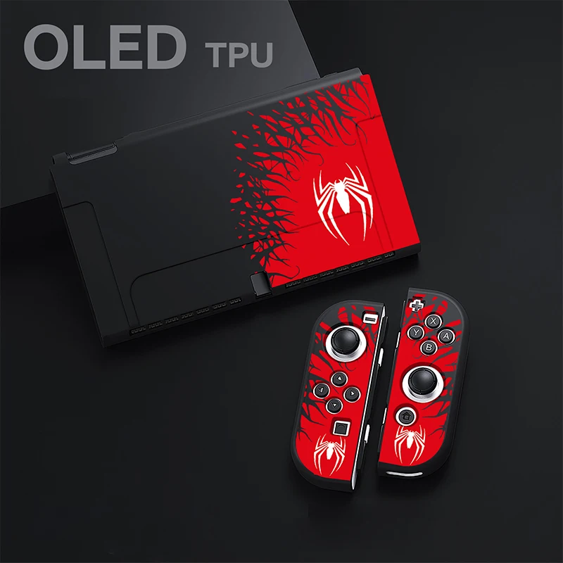 Custodia protettiva per giochi a tema Spider per Nintendo Switch Custodia morbida in silicone Oled per accessori di gioco Nintendo Switch Console NS