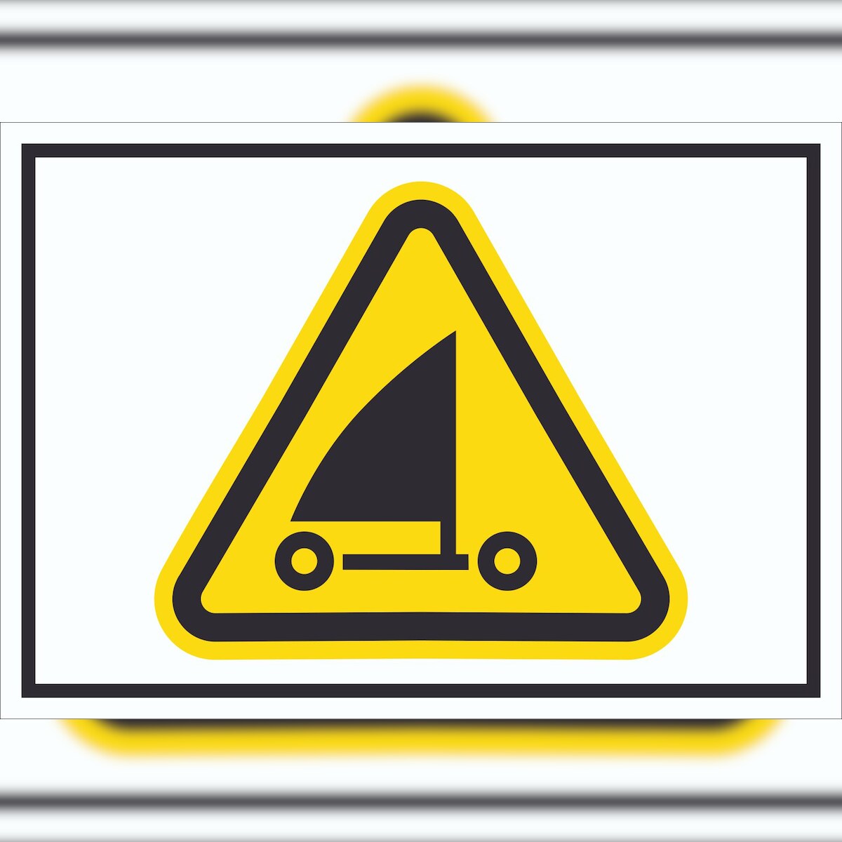 HB-Druck Schild Warnung Strandsegler Symbol A4 Rückseite selbstklebend Image