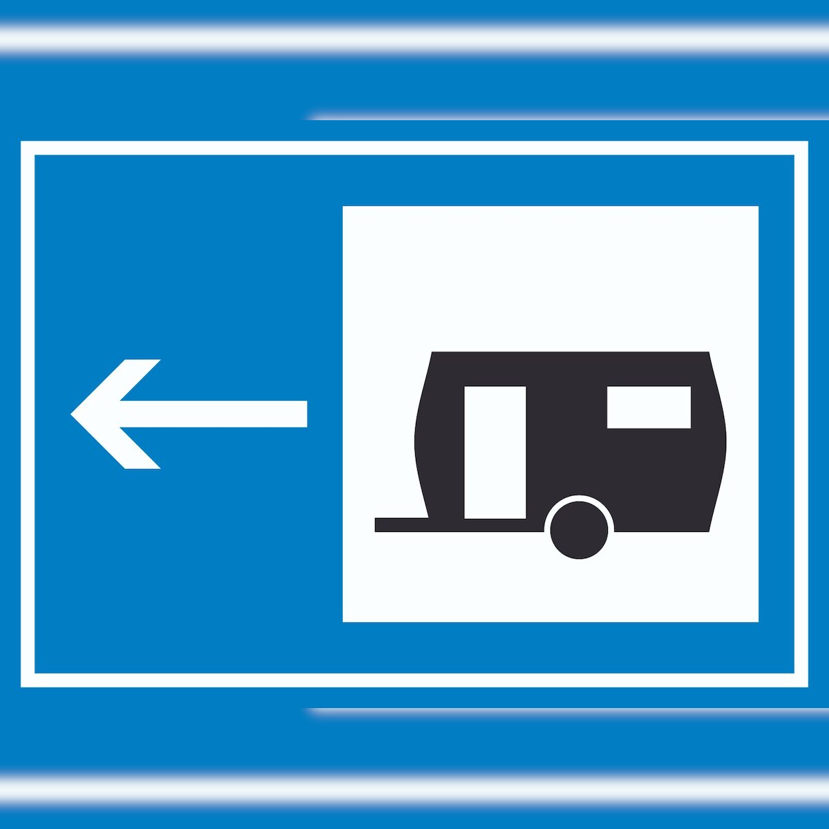 HB-Druck Wohnwagen links Symbol Schild A4 Rückseite selbstklebend Image