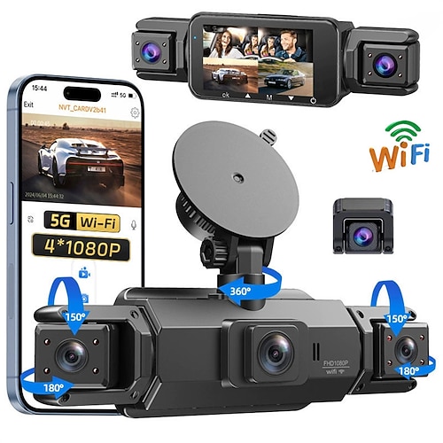 1080p Neues Design / Full HD / 360 ° Überwachung Auto dvr 170 Grad Weiter Winkel 3 Zoll LCD Autokamera mit Wifi / Nachtsicht / Parküberwachung 4 Infrarot-LEDs Auto-Recorder Image