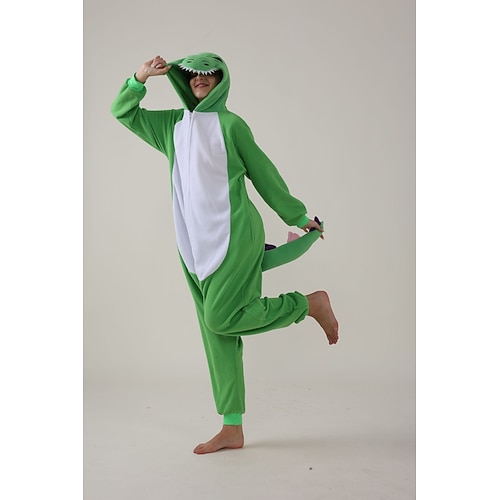 Karnevalskostüm Tier Drachen Fantasie Karneval Kigurumi-Pyjamas Gruppenkostüm Onesie-Kostüm Warm Bequem Mit Kapuze Fleece Erwachsene Herren Damen Unisex Halloween Karneval Party Leistung Image