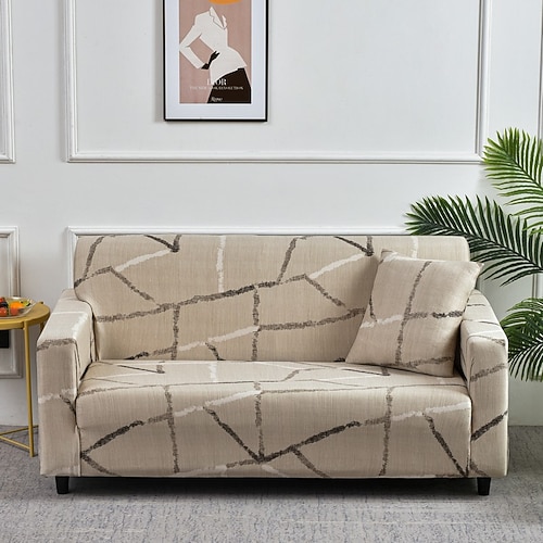 Stretch-Sofabezug mit Boho-Print, staubdicht, strapazierfähig, superweicher Stoff, inklusive kostenlosem Nackenrollebezug für Sessel, Zweisitzer, 3-Sitzer und 4-Sitzer. Image