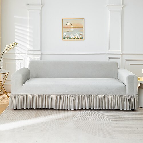 Rockförmiger, elastischer Jacquard-Sofabezug, dehnbarer Couchbezug, Ecksofabezug für L-förmige Sofas, geeignet für Wohnzimmer mit 1, 2, 3 oder 4 Sitzen Image