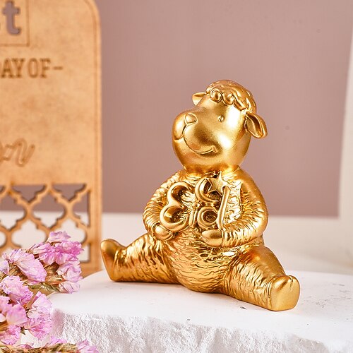 Niedliche Lamm-Buchstaben-Dekoration aus Kunstharz für Ramadan und Eid – bezaubernde Tischdekoration zum Eid al-Fitr, perfektes Geschenk, Dekoration für Zuhause und Ladenauslage. Image