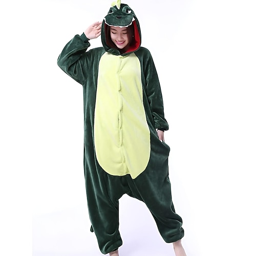 Karnevalskostüm Tier Drachen Dinosaurier Karneval Kigurumi-Pyjamas Ausgefallene Kostüme Onesie-Kostüm Warm Bequem Erwachsene Unisex Männer und Frauen Weihnachten Halloween Karneval Leistung Party Image
