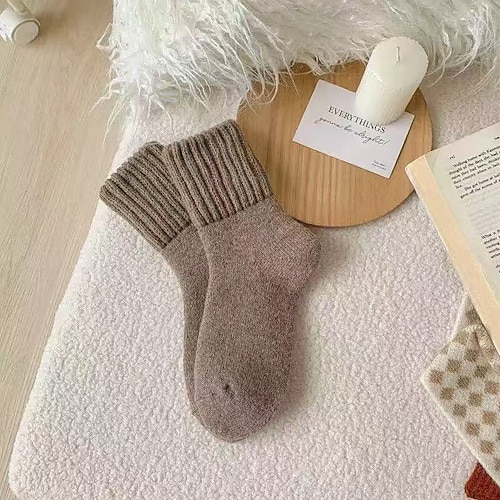 Dicke, mit Fleece gefütterte Socken für Herbst und Winter – lässige, warme Socken für Damen, schweißabsorbierend und bequem, ideal für den Alltag bei kaltem Wetter Image