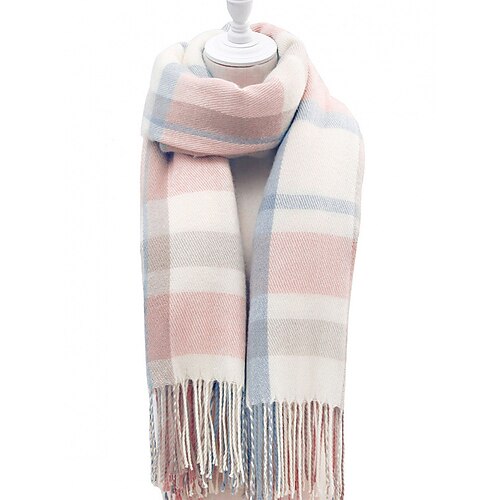 Damenschal aus Kunstwolle und Polyester, kariert, in verschiedenen Farben erhältlich, perfekt für Winter und Freizeit Image