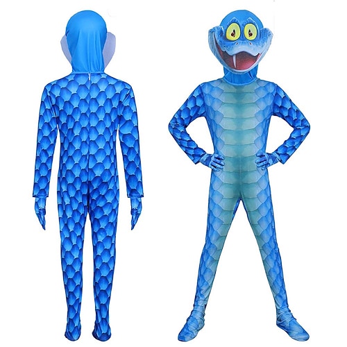 Tierdetektiv Schlange Reptil Bodysuits Onesie-Kostüm Herren Unisex Jungen Kinder Erwachsene Halloween Karneval Leistung Party Image