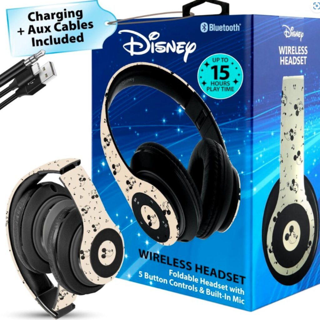 Disney Headphones | Disney Bluetooth Headphones Mickey Minnie - Wireless Over-Ear Music Headphones | Color: Black/Blue | Size: Os