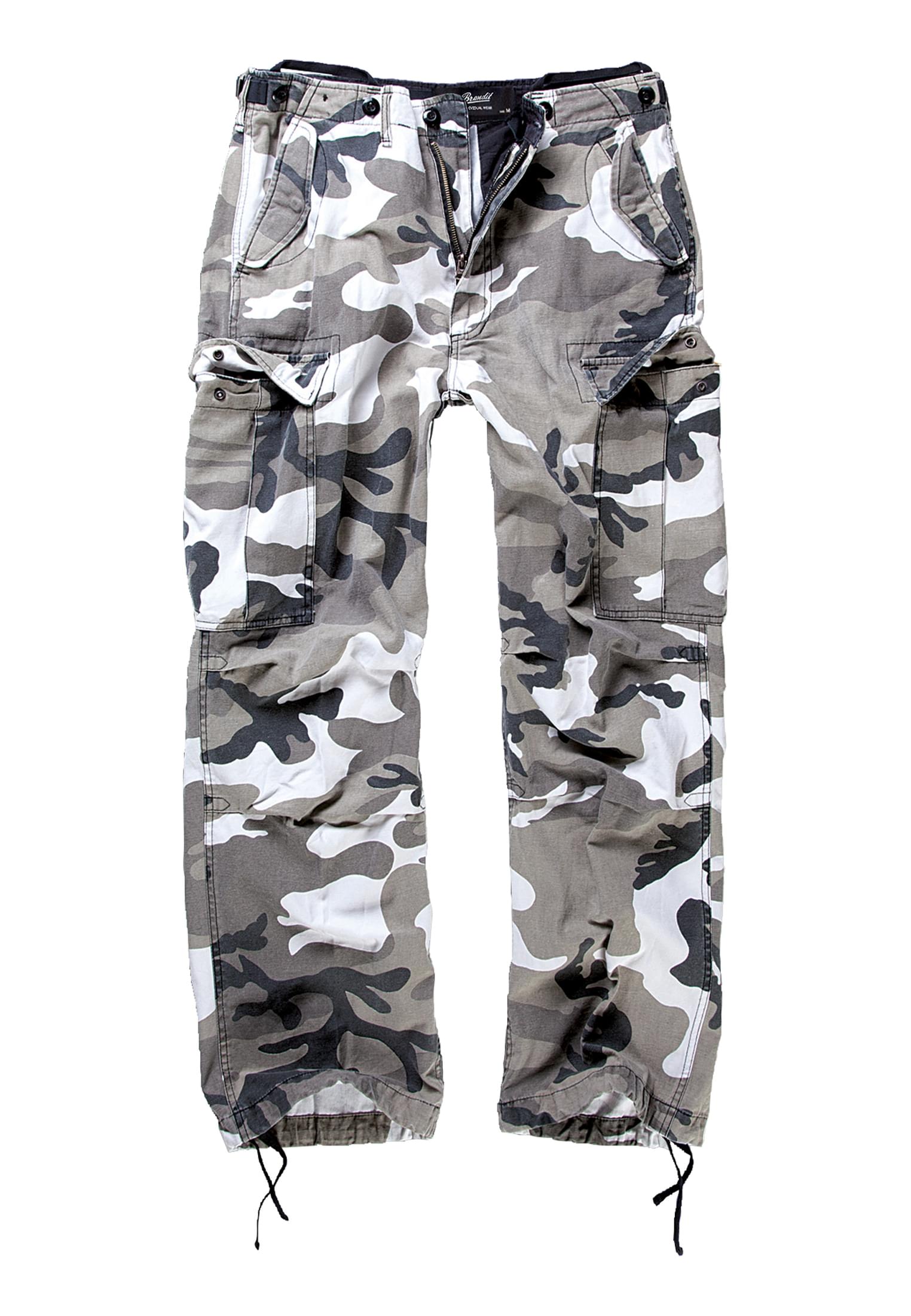Cargohose BRANDIT "Brandit Herren M-65 Vintage Cargo Pants", Herren, Gr. M, US-Größen, snowcamouflage, 100% Baumwolle, loose fit, Hosen Cargohose