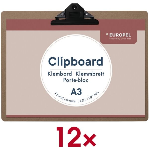 EUROPEL Klemmbrett A3 Holz / Metall braun 1 Stück, 44x33 cm Image