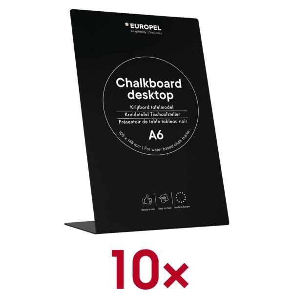 EUROPEL Kreidetafel Tischaufsteller »L-Ständer« A6 schwarz 10 Stück Image
