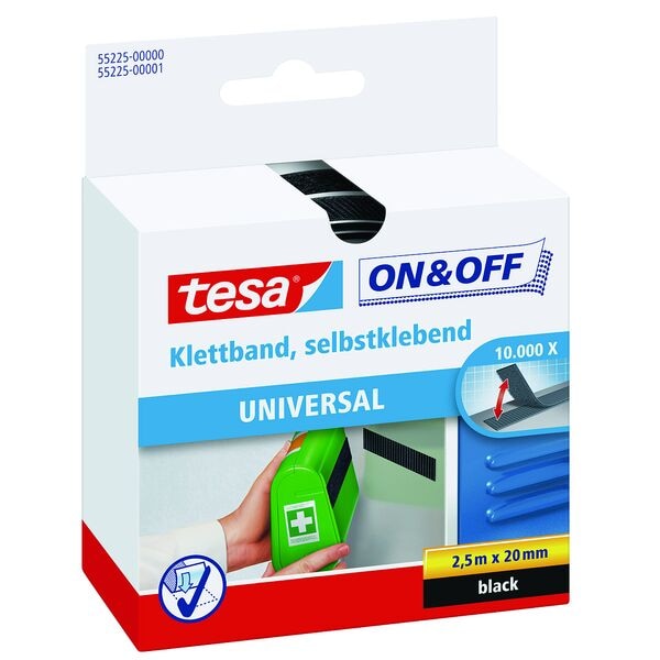tesa Klettband »On & Off« schwarz 2 cm / 2,5 m Image
