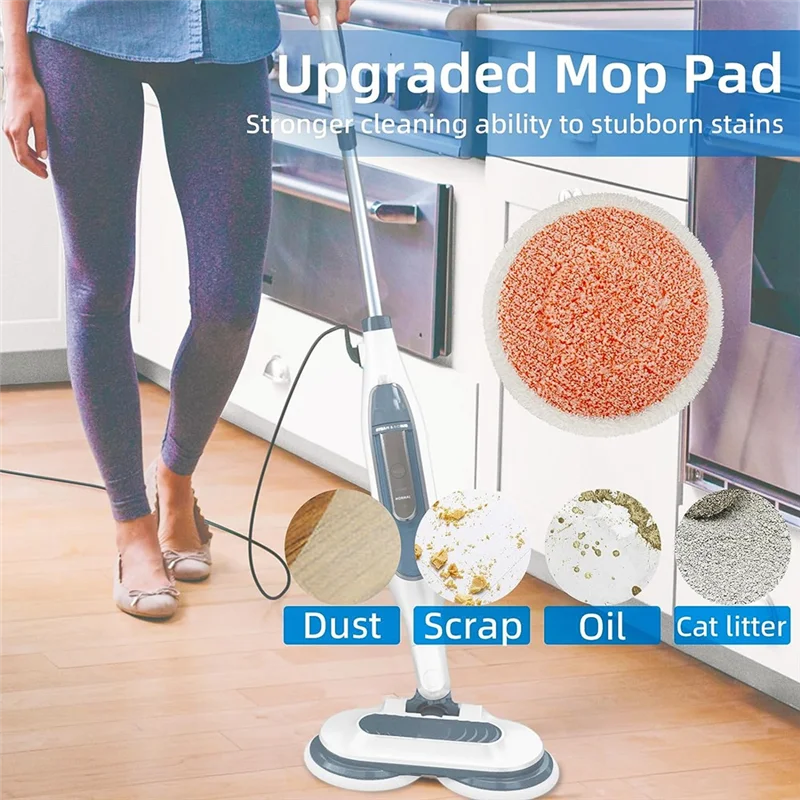 INLIG-12er-Pack schwere Peeling-Dampfmopp-Pads für Shark S7000AMZ / S7001 / S7201 Steam Mop, Steam And Scrub All-In-One-Reinigungspads P Image