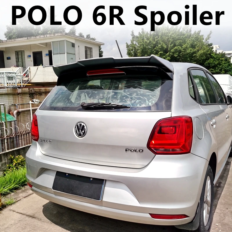 Per Volkswagen VW Polo MK5 6C spoiler 2011 2012 2013 2014 2015 2016 2017 2018 Plastica ABS Baule Posteriore Ala Car Styling