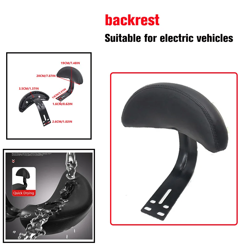 Für Elektrofahrräder Kinder Hinterzaun mit Rückenlehne Babysitzzeuge Rückenlehne Geeignet für kurze Reisen Image